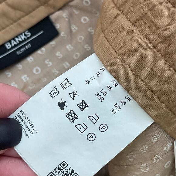 Hugo Boss BANKS STRETCH COTTON SHORTS IN MEDIUM BEIGE Men’s size 30 - Picture 7 of 8